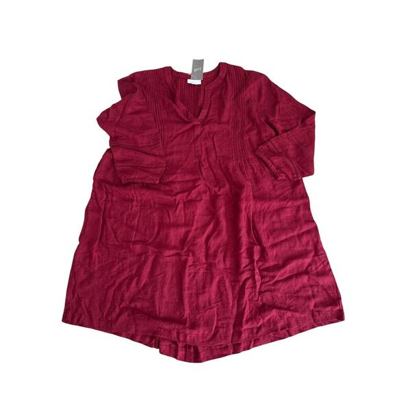 Women’s SP J. Jill Cherry Red Tunic Dress Long Sleeve Petite NWT - Picture 9 of 10